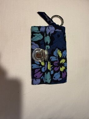 Vera Bradley Floral Quilted Key Chain Wallet in Navy, Light Blue, Purple, Lime